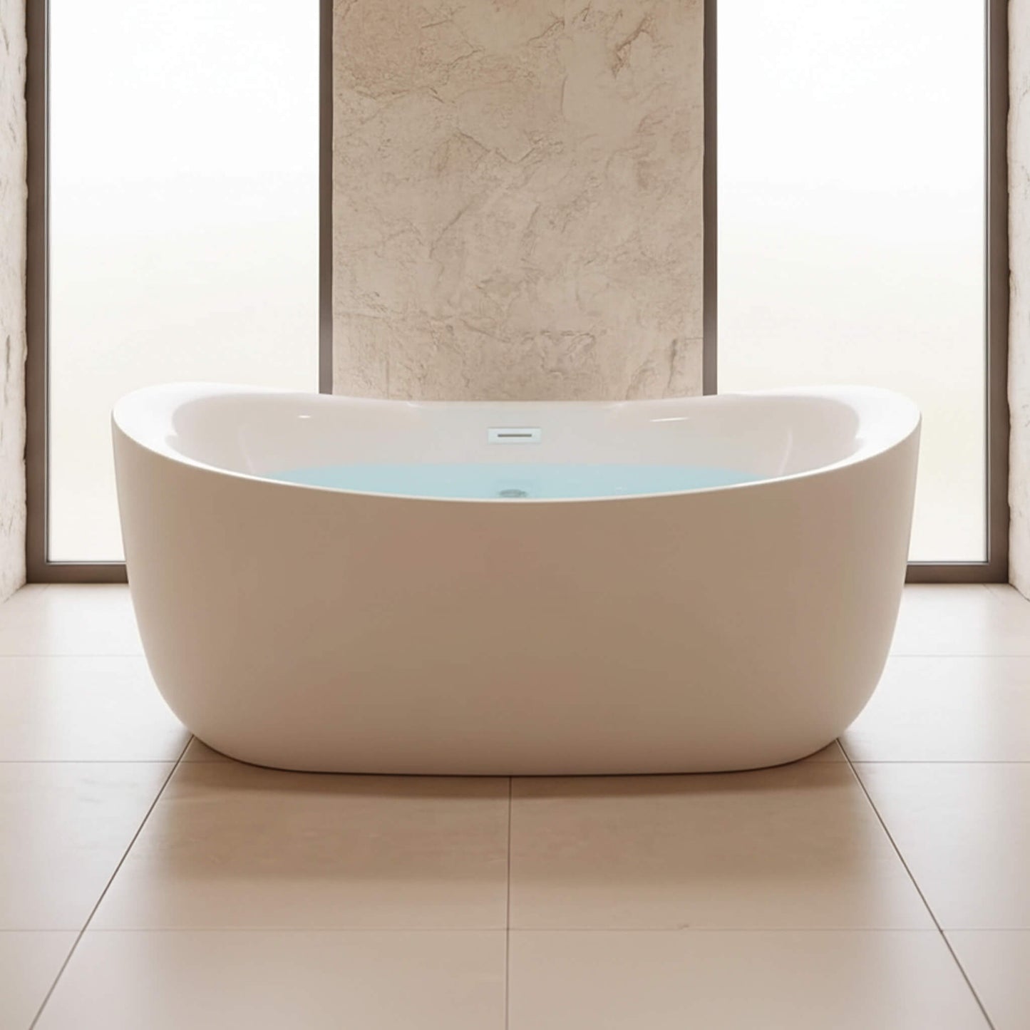 Nuvia Verano Freestanding Whirlpool Air Bubble LED Massage Bathtub (SAK47639)