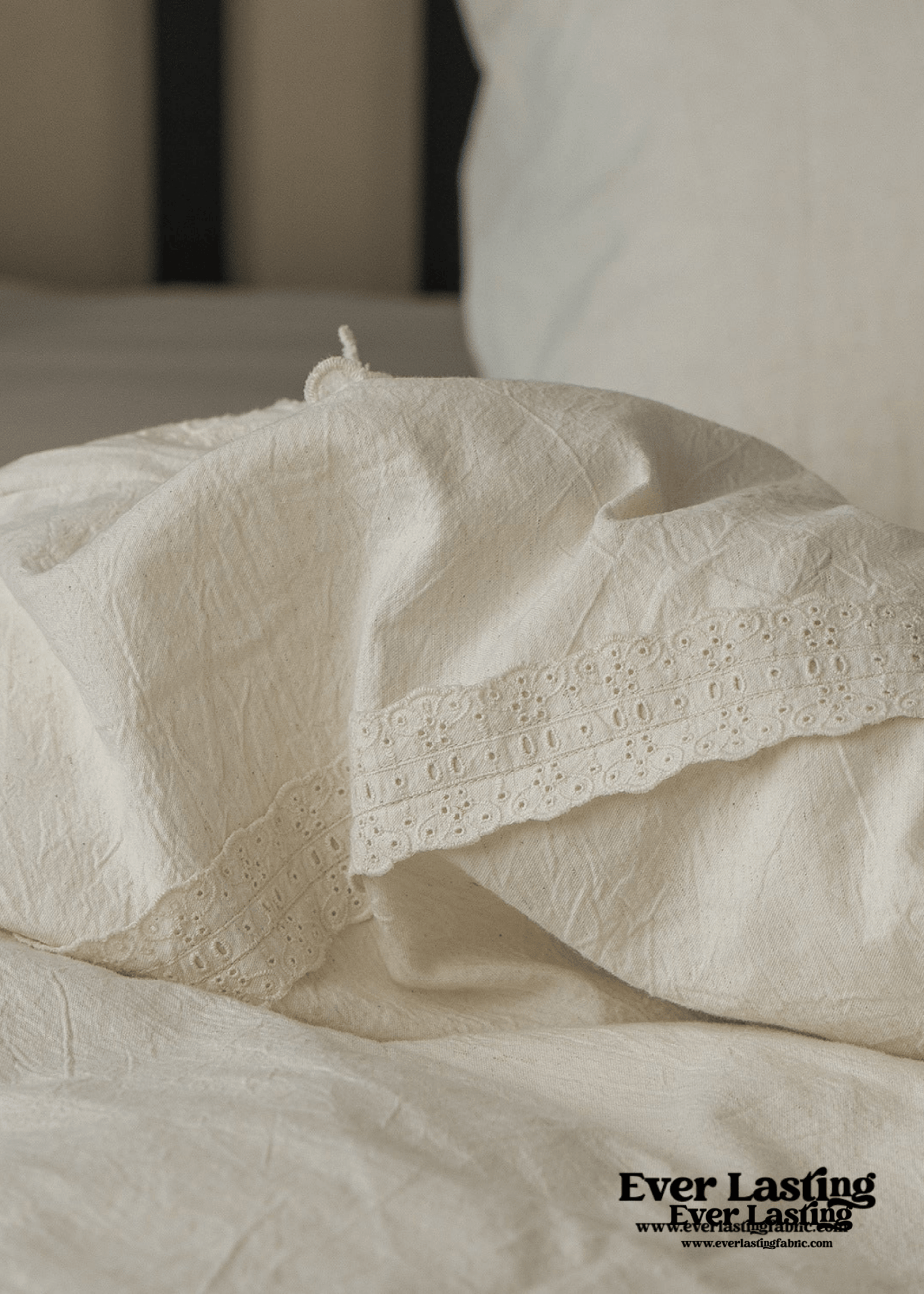 French Linen Cotton Embroidered Floral Pillowcases
