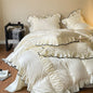 French Pleated Ruffle Bedding Set / Pink