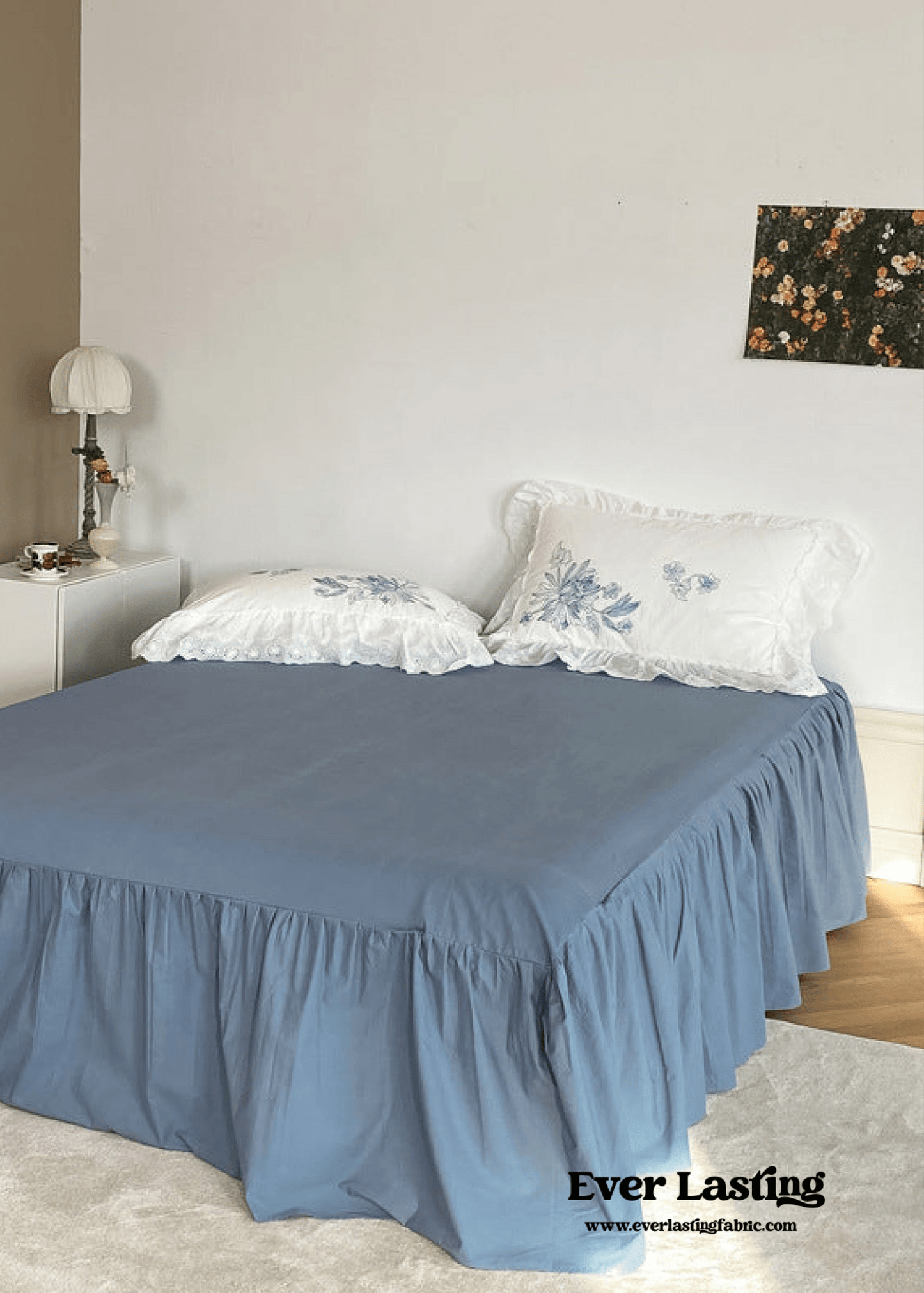 French White Lace Ruffle Bedding Set