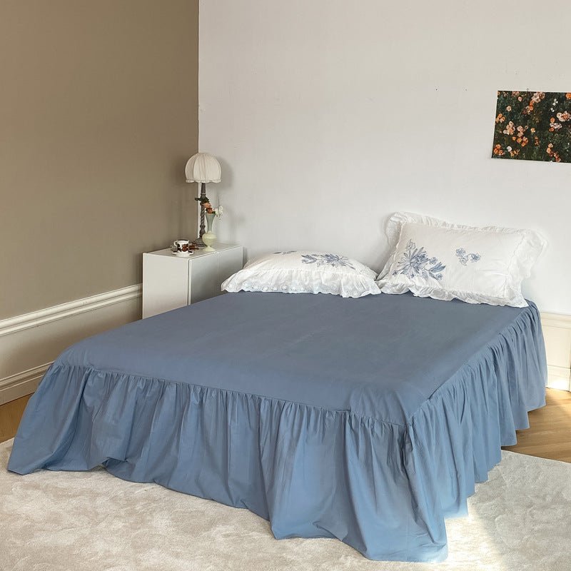 French White Lace Ruffle Bedding Set