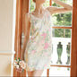 Fresh Floral Nightgown Pajama Dress / White
