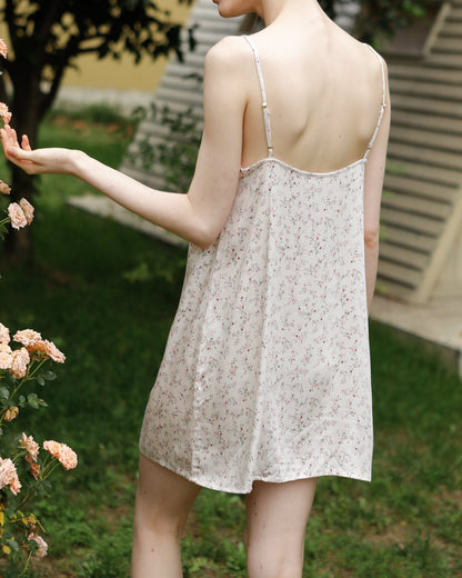 Fresh Floral Nightgown Pajama Dress / Pink Floral