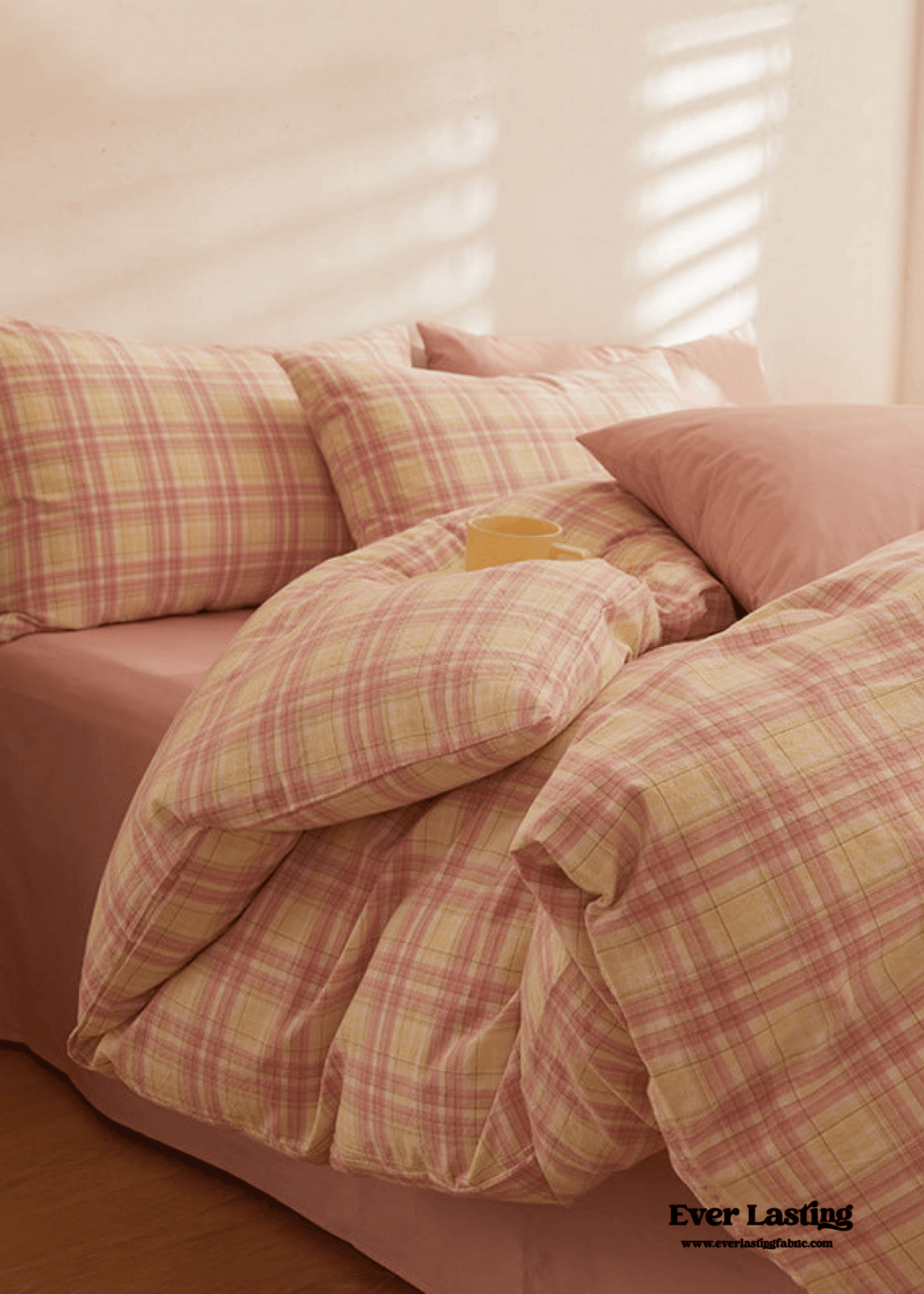Fresh Plaid Washed Cotton Bedding Set