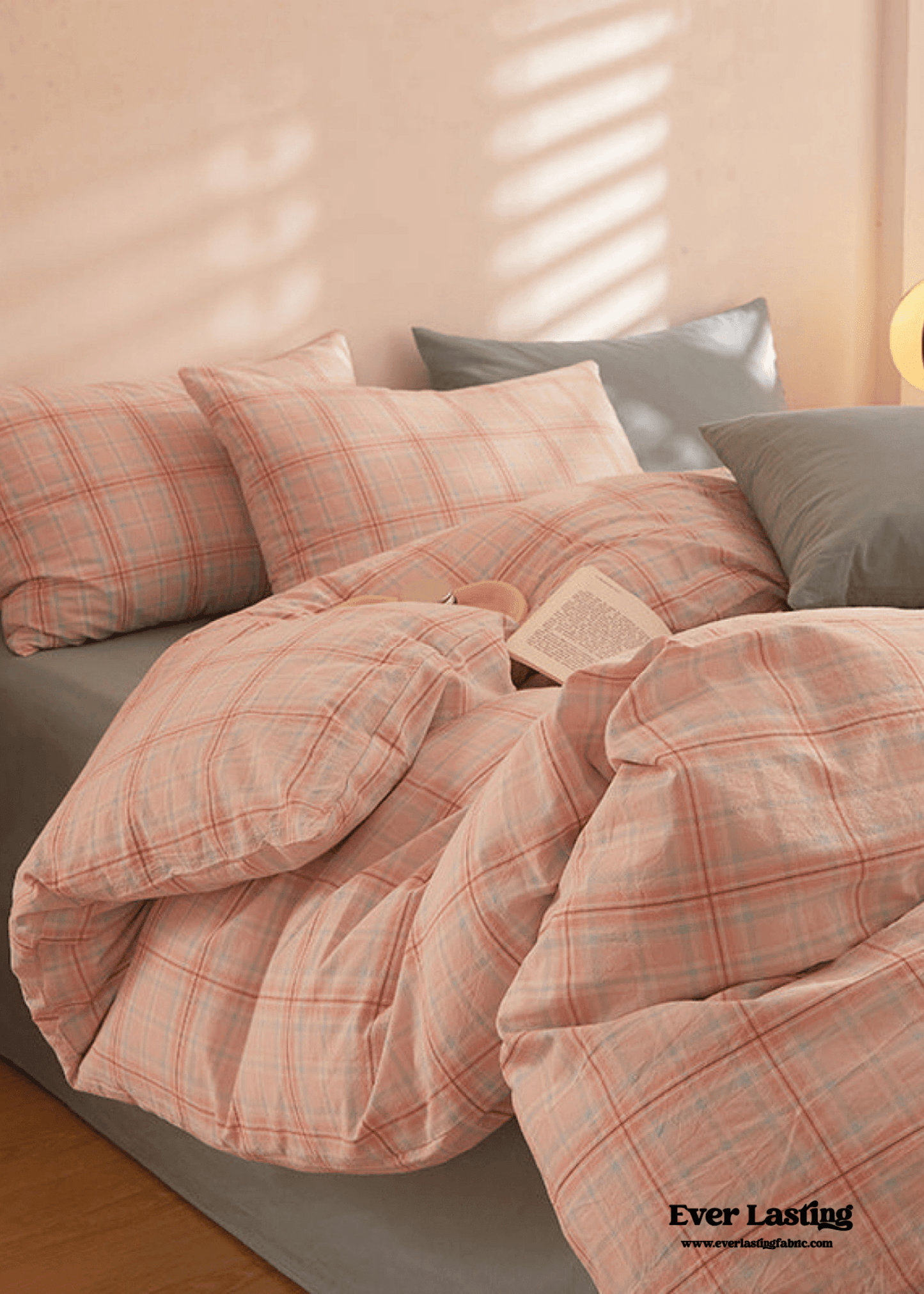 Fresh Plaid Washed Cotton Bedding Set