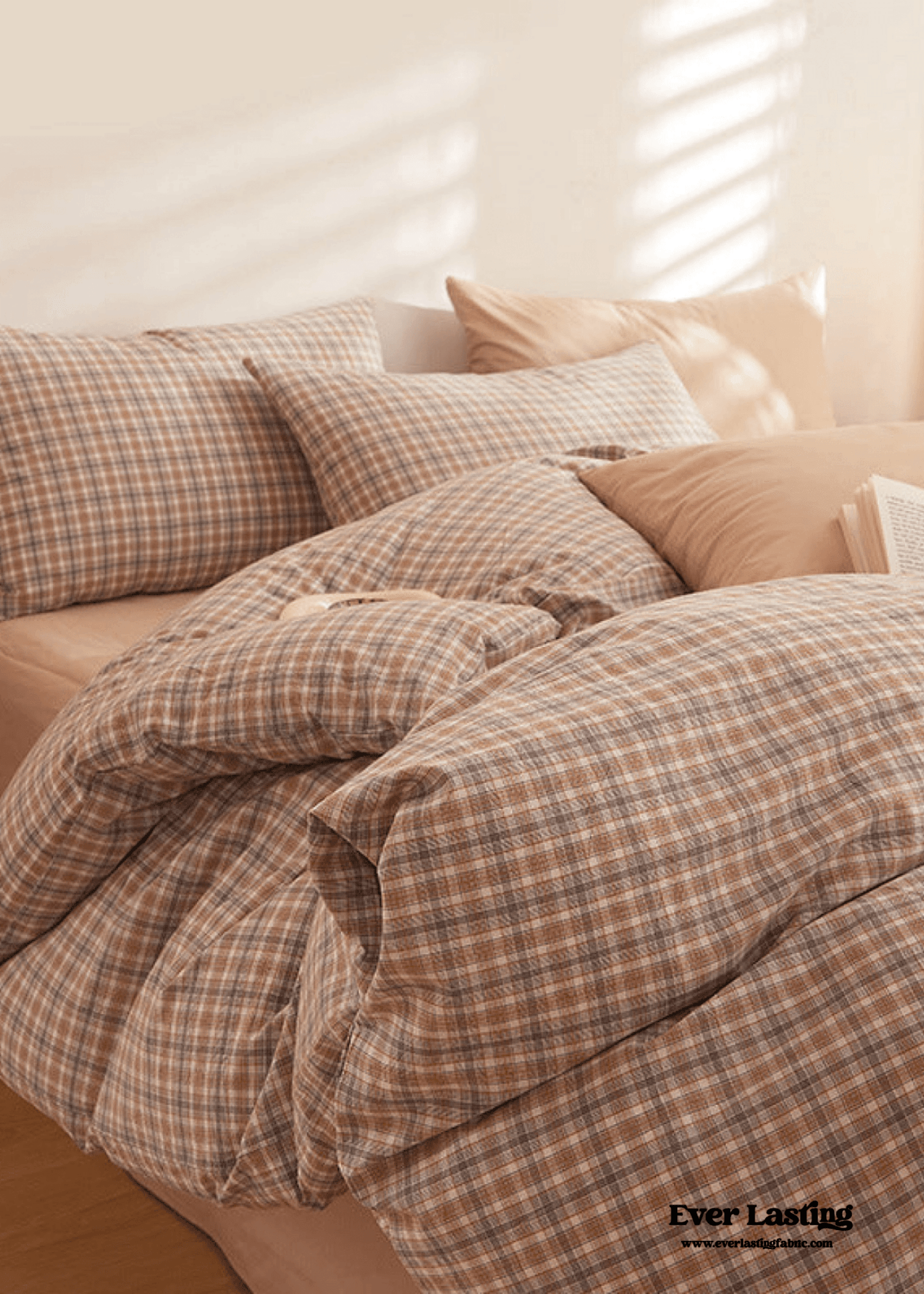 Fresh Plaid Washed Cotton Bedding Set