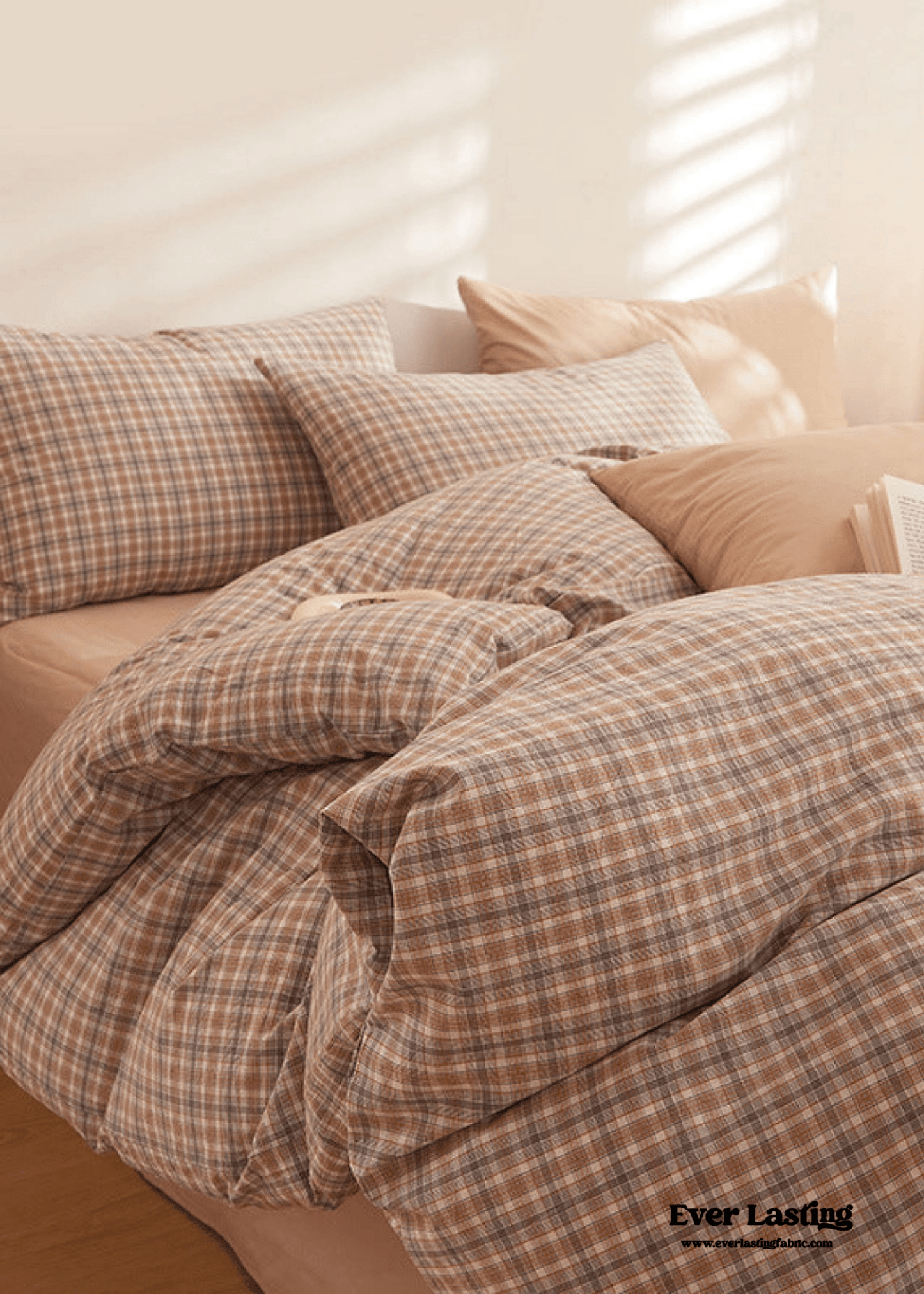 Fresh Plaid Washed Cotton Bedding Set