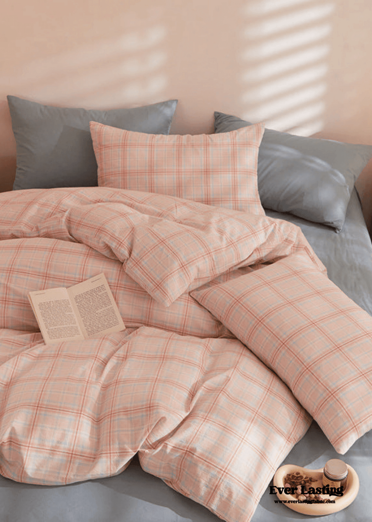 Fresh Plaid Washed Cotton Duvet Cover