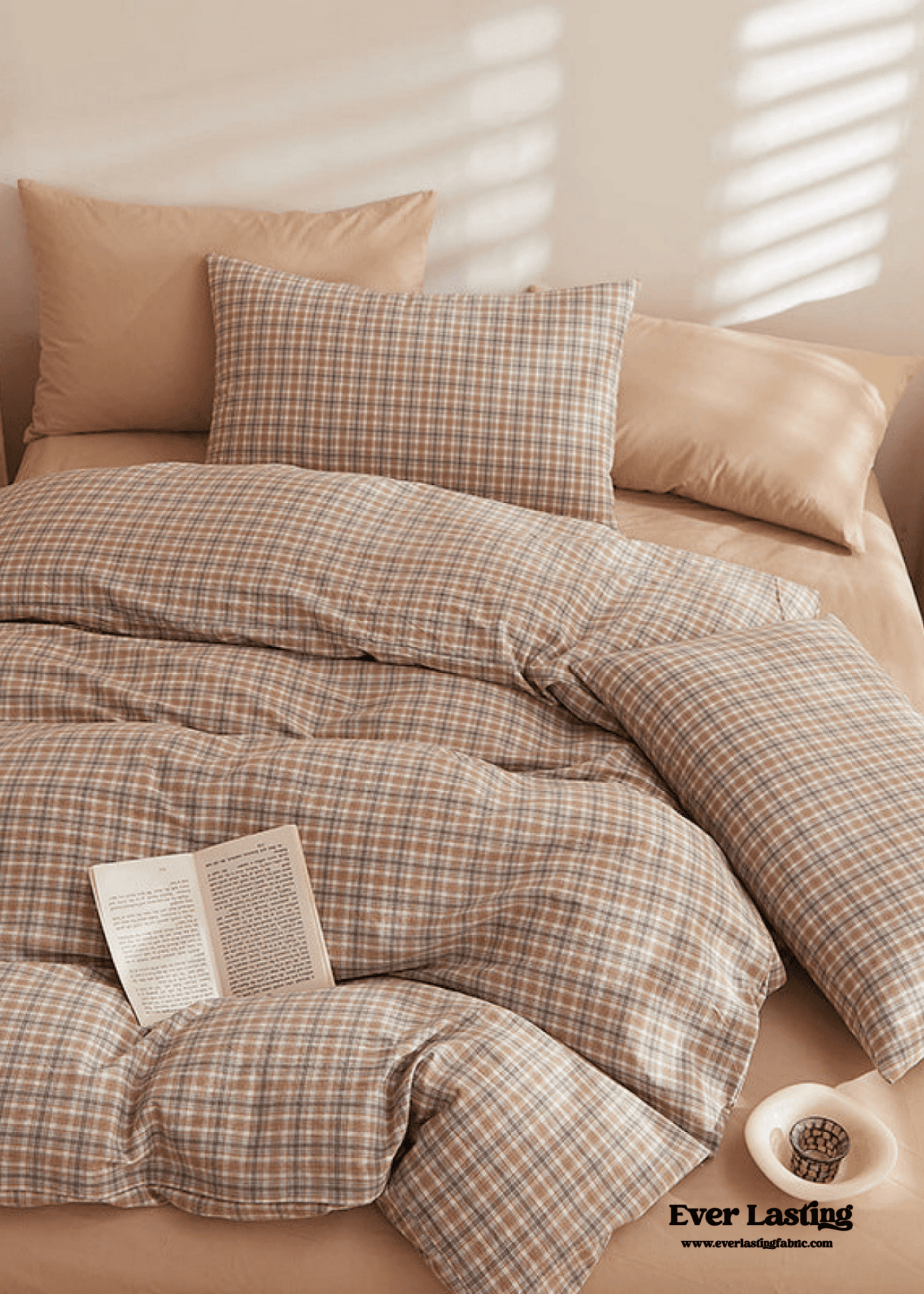 Fresh Plaid Washed Cotton Duvet Cover