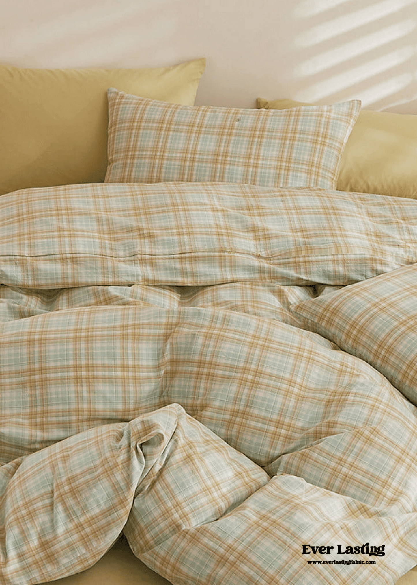 Fresh Plaid Washed Cotton Duvet Cover