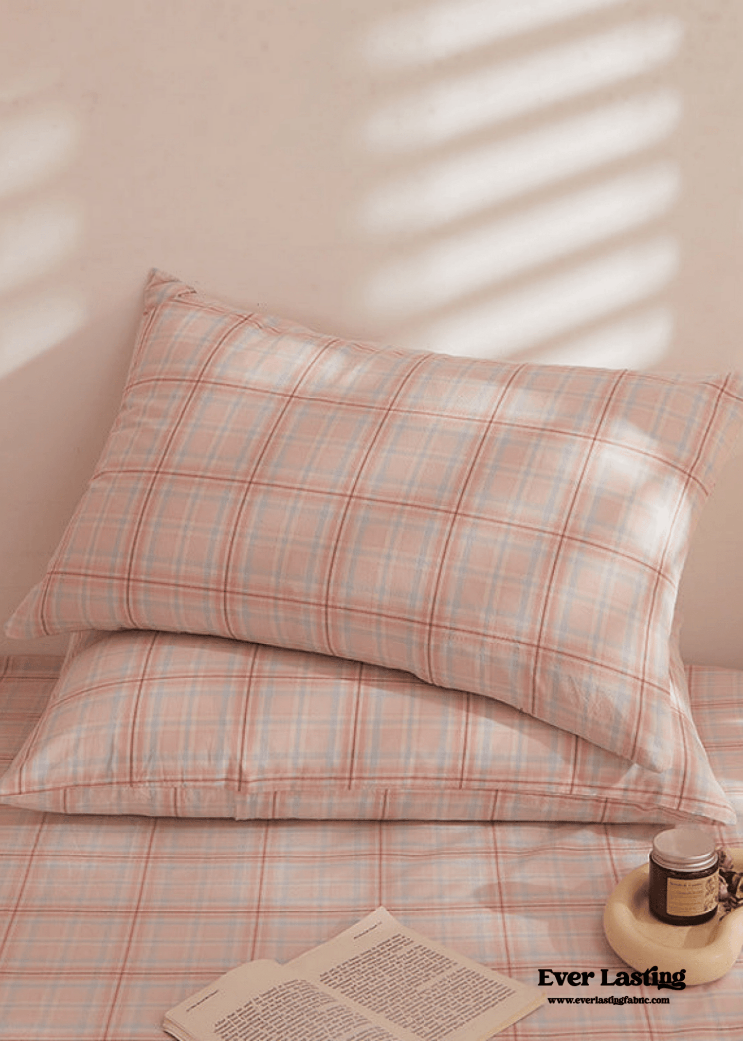 Fresh Plaid Washed Cotton Pillowcases