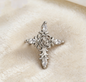 Light Luxury Copper Zircon Cross Earrings