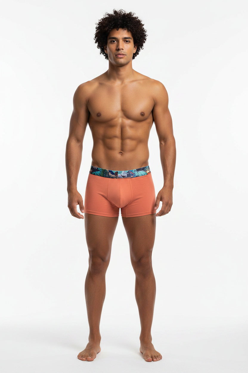 RED Cotton  SPACE ALIENS | Men's Cotton Stretch Cartoon Print Breathable Underwear