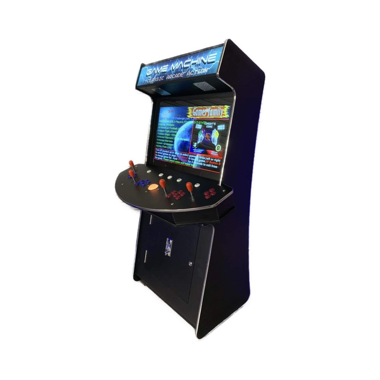 Full-Size Commercial-Grade 4-Player Upright Standup Arcade Machine With 4600 Classic Games (SAK47061)