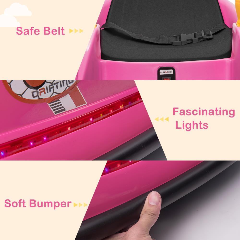 Fun and Safe Pink Rechargeable Bumper Car for Kids Ages 2-5