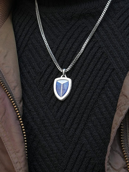 Lapis Lazuli Shield Pendant Necklace