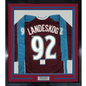 Framed Autographed/Signed Gabriel Landeskog 35x39 Colorado Maroon Hockey Jersey Beckett BAS COA