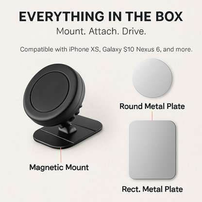 Universal Magnetic Car Mount for Hands-Free Viewing