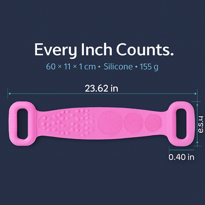 Silicone Back Scrubber Belt for Shower Scrubber - Blue