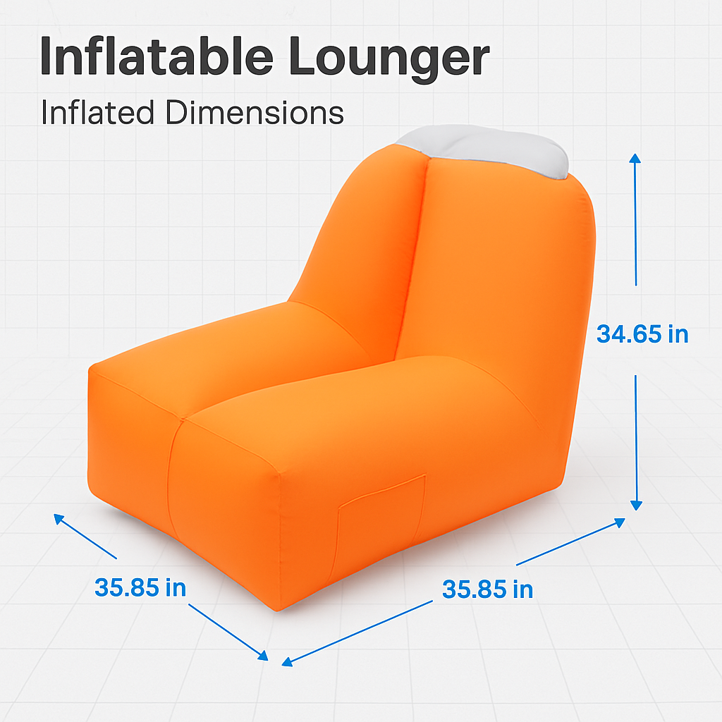 Inflatable Lounger Air Sofa Chair Couch w/ Portable Organizing Bag Waterproof Anti-Leaking for Backyard Lakeside Beach Traveling Camping Picnics