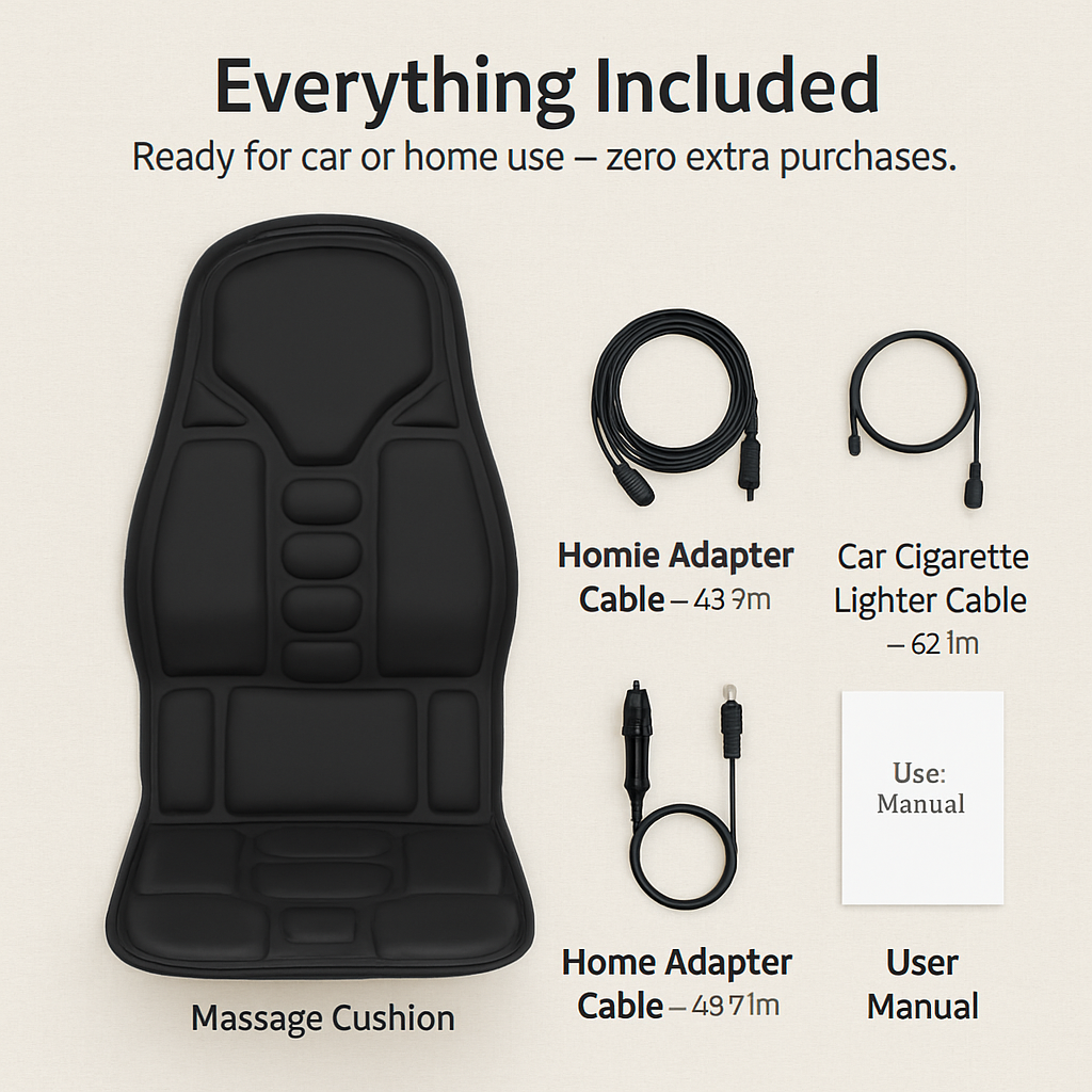 Back Massager Cushion with Heating for Car and Home