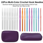Crochet Hook Set for Smooth Stitching in Color-Coded Handles