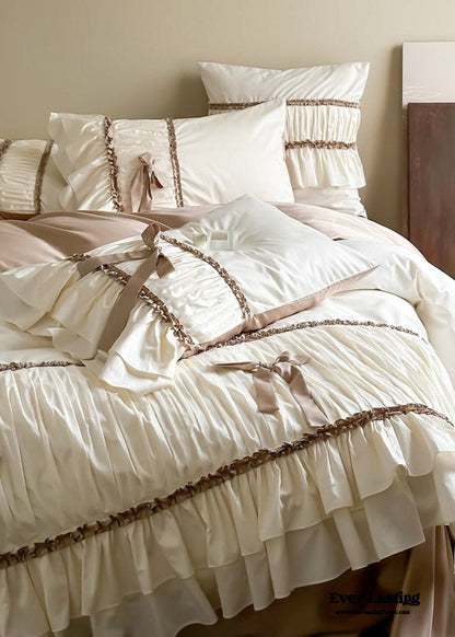 Genevieve Bow Tied TENCEL™ Bedding Set / Beige