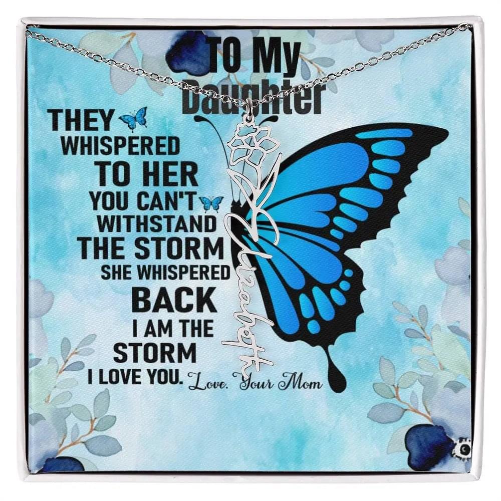 Gift From Mom to Daughter I I Love You - Birth Necklace