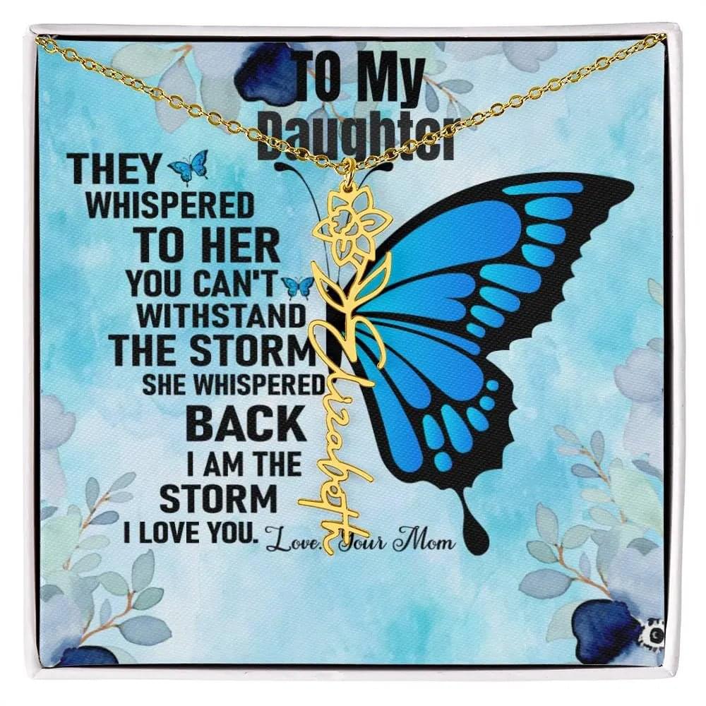 Gift From Mom to Daughter I I Love You - Birth Necklace