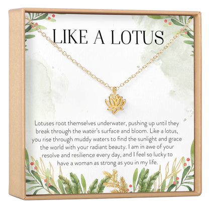 Gifts for Women with Cancer Lotus Necklace