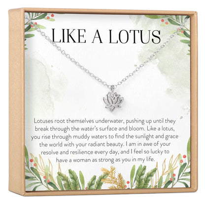 Gifts for Women with Cancer Lotus Necklace