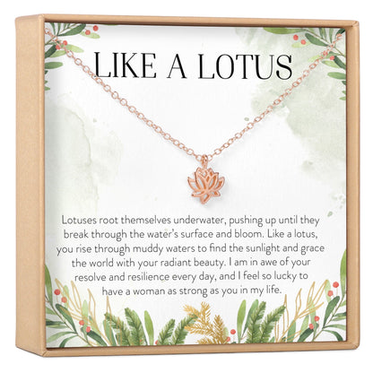 Gifts for Women with Cancer Lotus Necklace