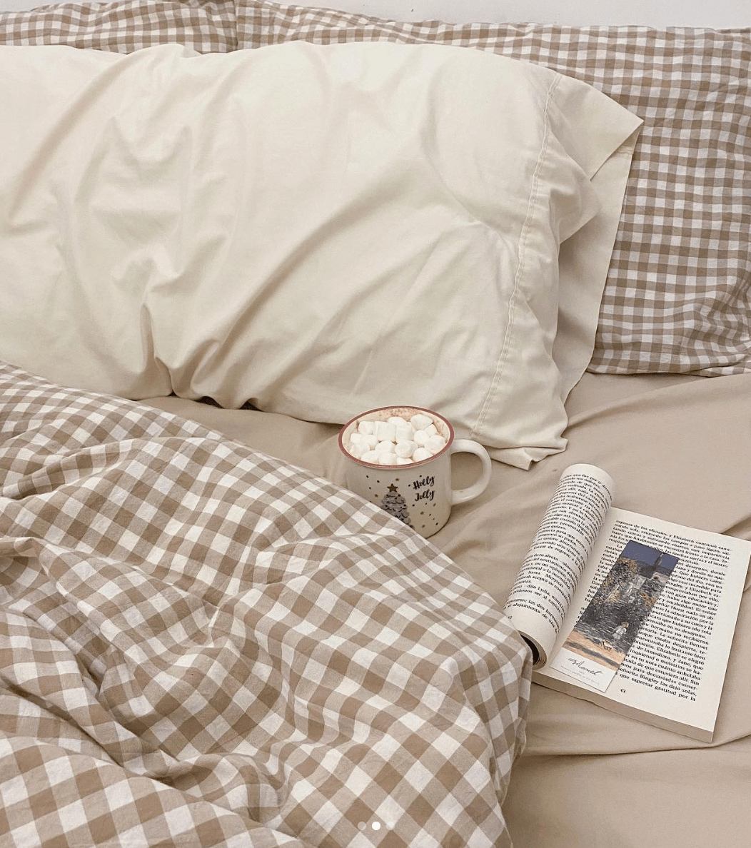 Gingham Bedding Set / Blue