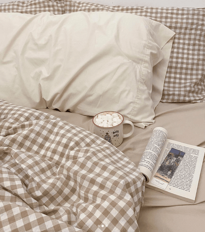 Gingham Bedding Set / Blue