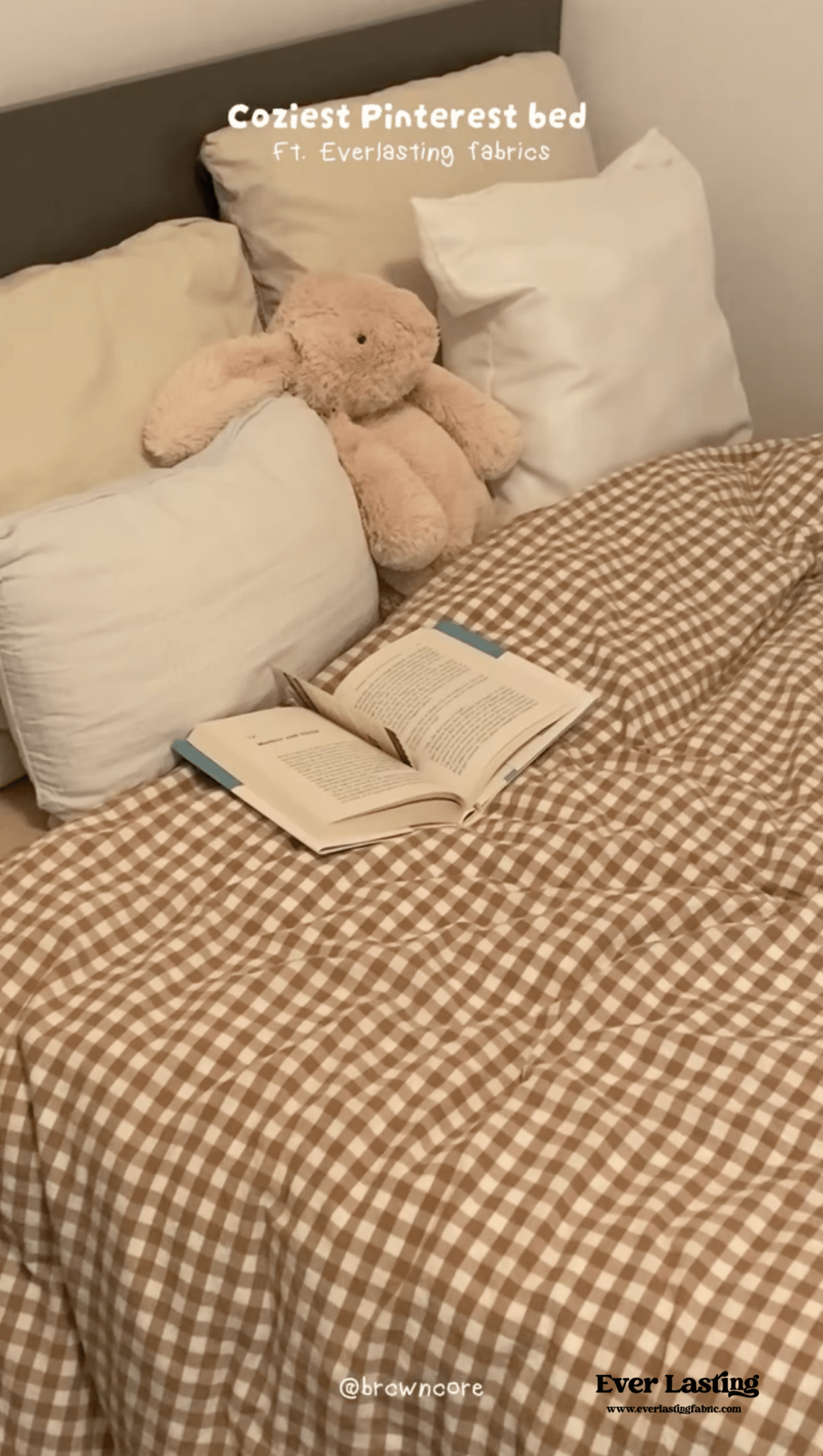 Gingham Bedding Set / Brown