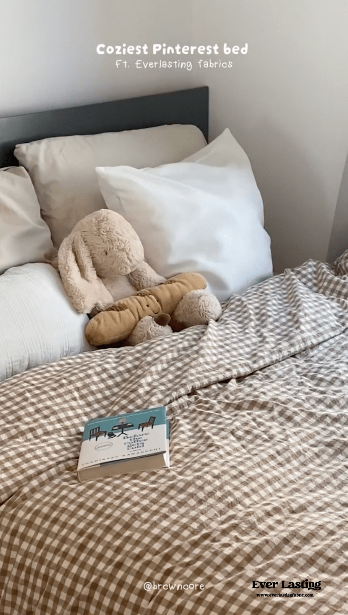Gingham Bedding Set / Brown