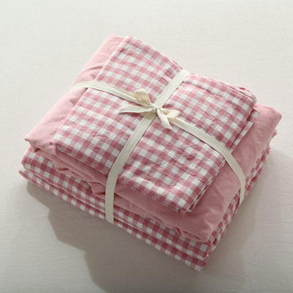Gingham Bedding Set / Brown