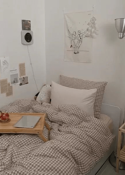 Gingham Bedding Set / Pink