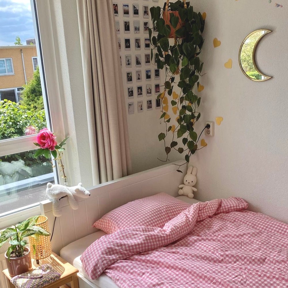 Gingham Bedding Set / Pink