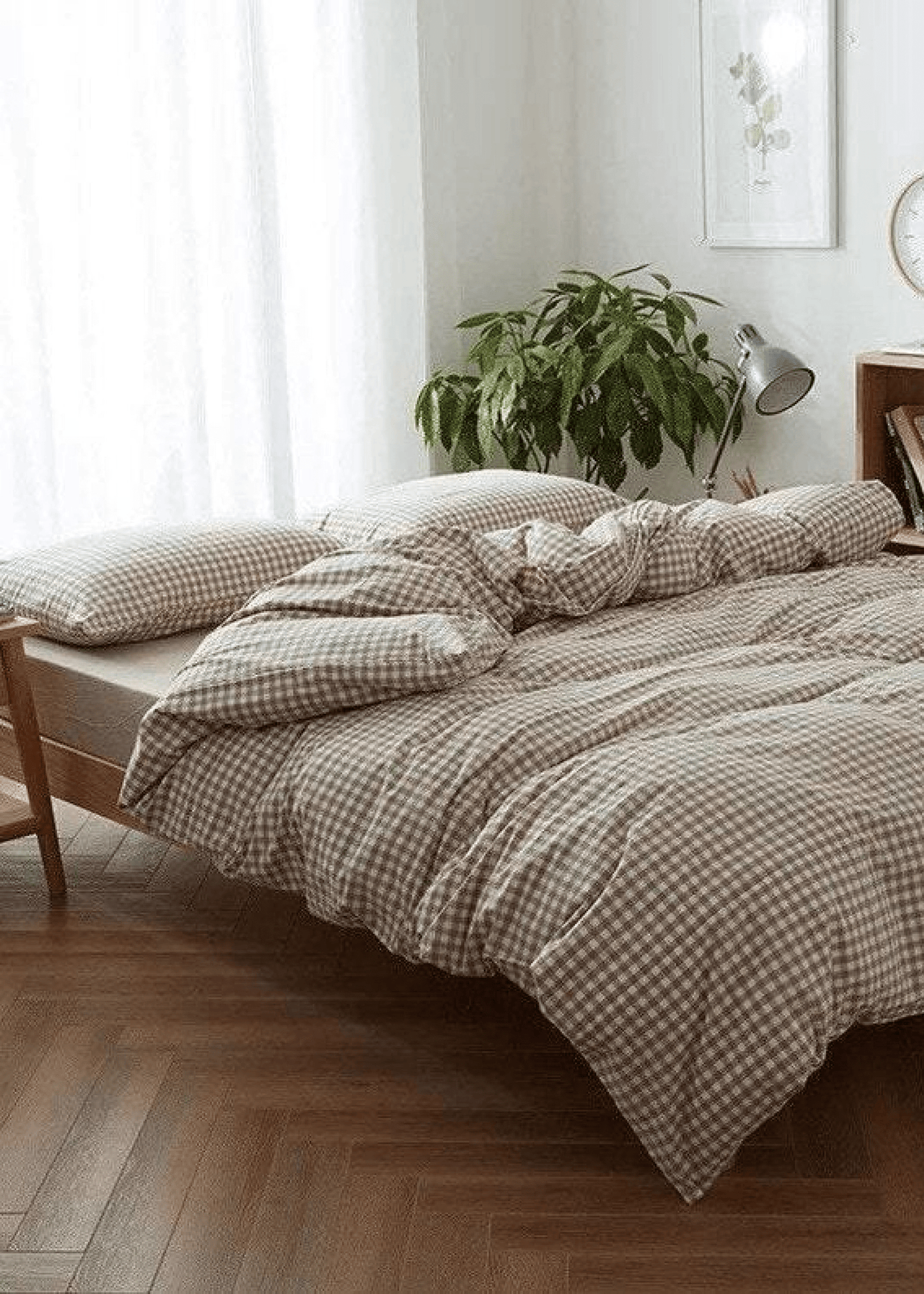 Gingham Bedding Set / Pink