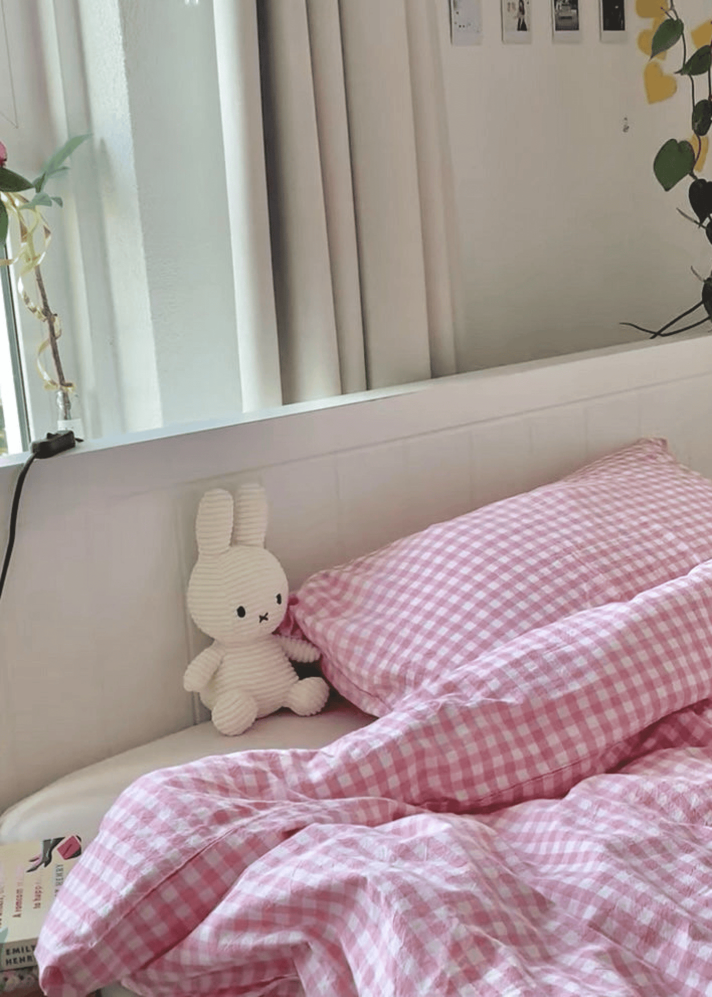 Gingham Bedding Set / Pink