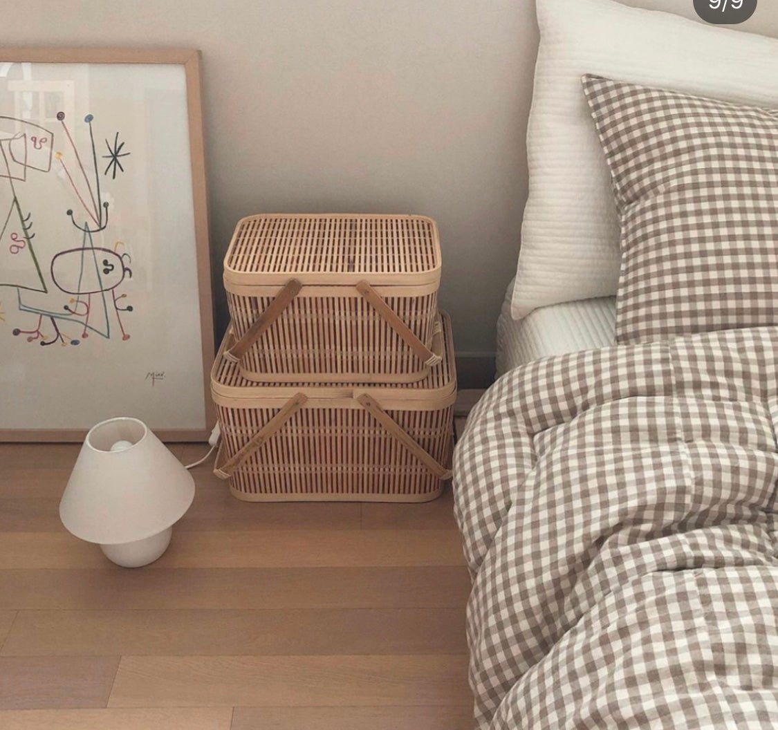Gingham Bedding Set / Red