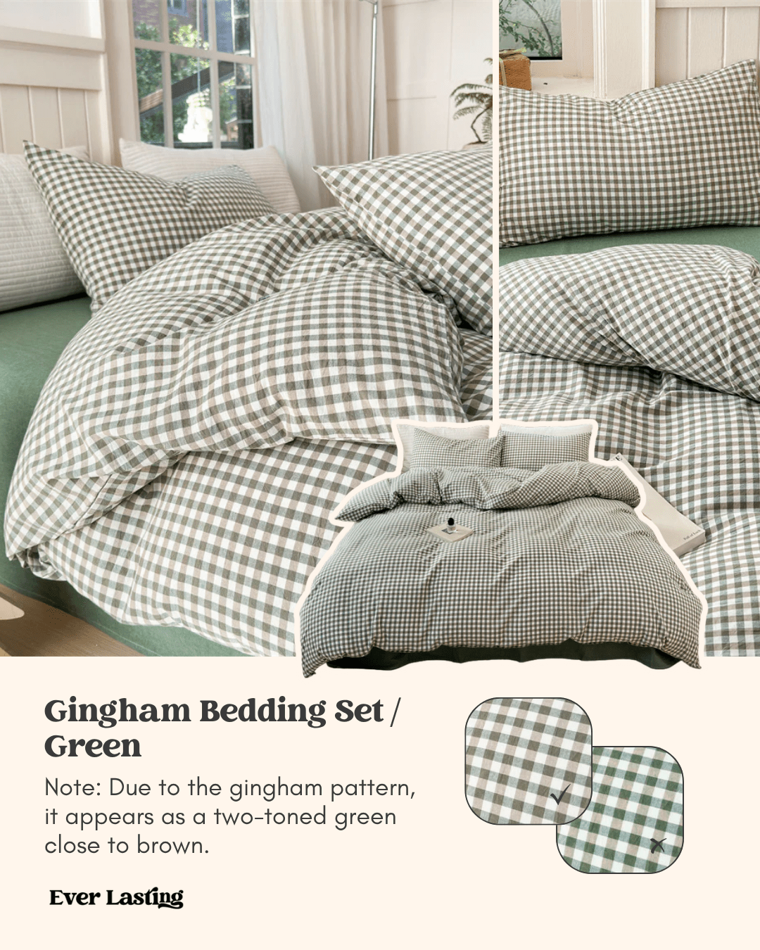 Gingham Bedding Set / Red