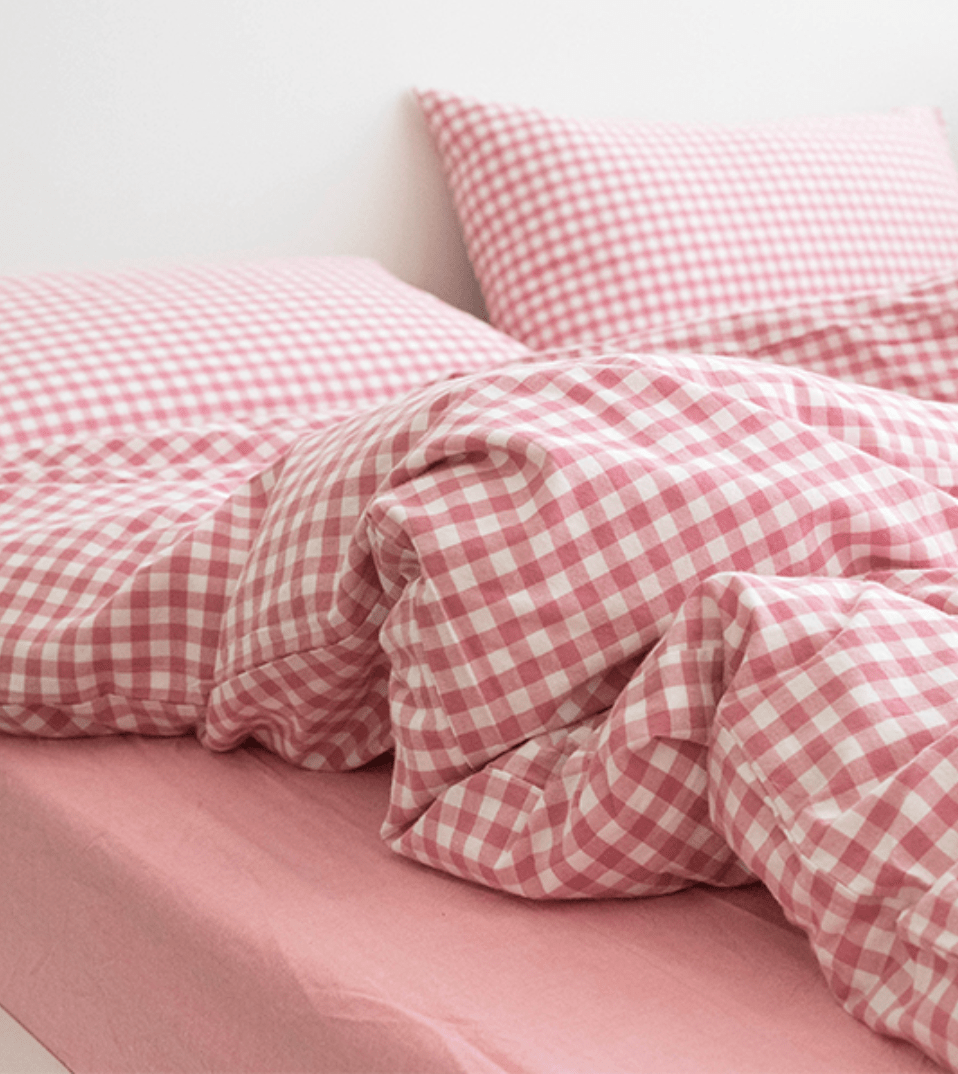 Gingham Bedding Set / Red