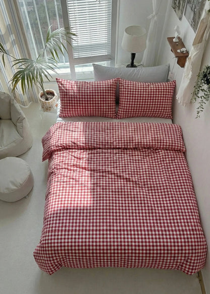Gingham Bedding Set / Red