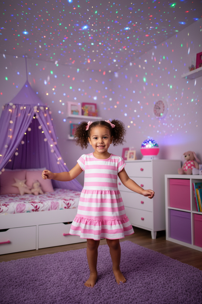 FlipStylez™ Celestial Pearl Multi-Mode Smart Projector | 360° Rotating Starry Sky Projector & Night Light with 6 Projection Films