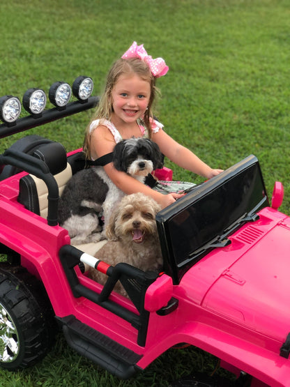 24 Volt 2 Seater 4x4 Electric Ride On Jeep Style Rubber Tires Fully Loaded Truck UTV ATV For Kids W/Magic Cars® Wireless Parental Control