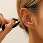 Trendy Copper Zircon Butterfly Ear Cuffs
