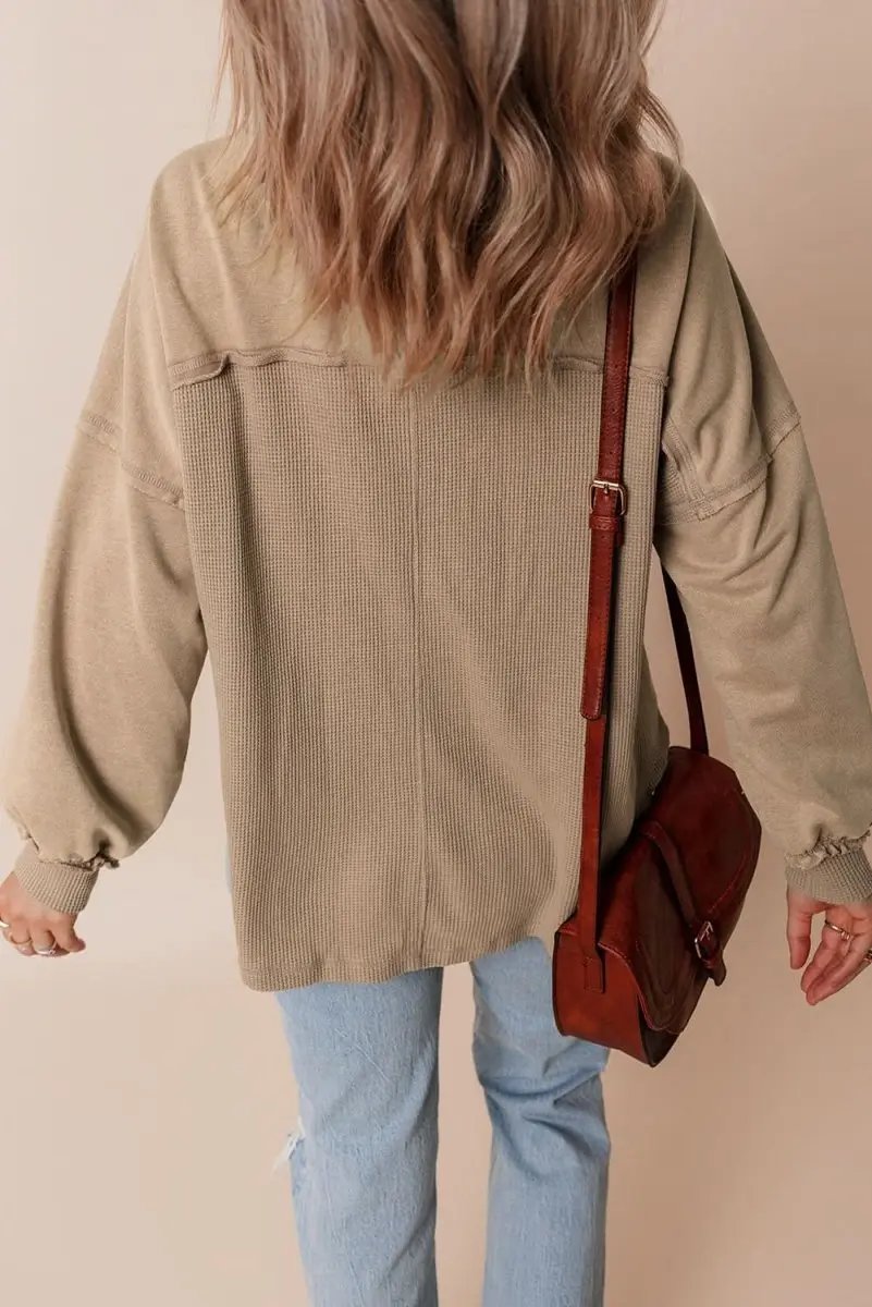 Love Salve Mineral Wash Shacket Women's Loose Fit — Casual Daily Wear