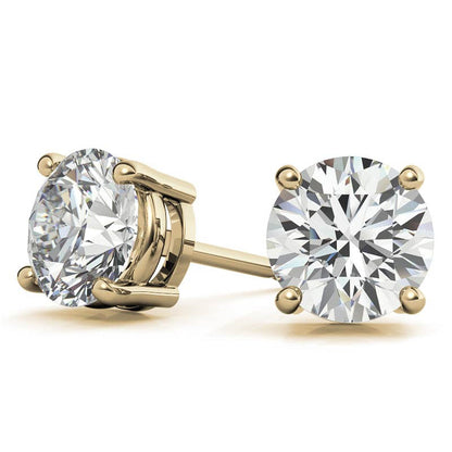 5.00 CTW AGI Certified Lab Grown Round Diamond Stud Earrings – G/VS in 14K White or Yellow Gold